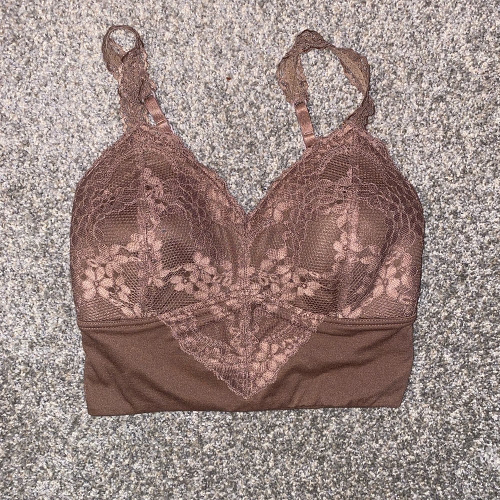 Essentials Lace Bralette in Chocolate Brown